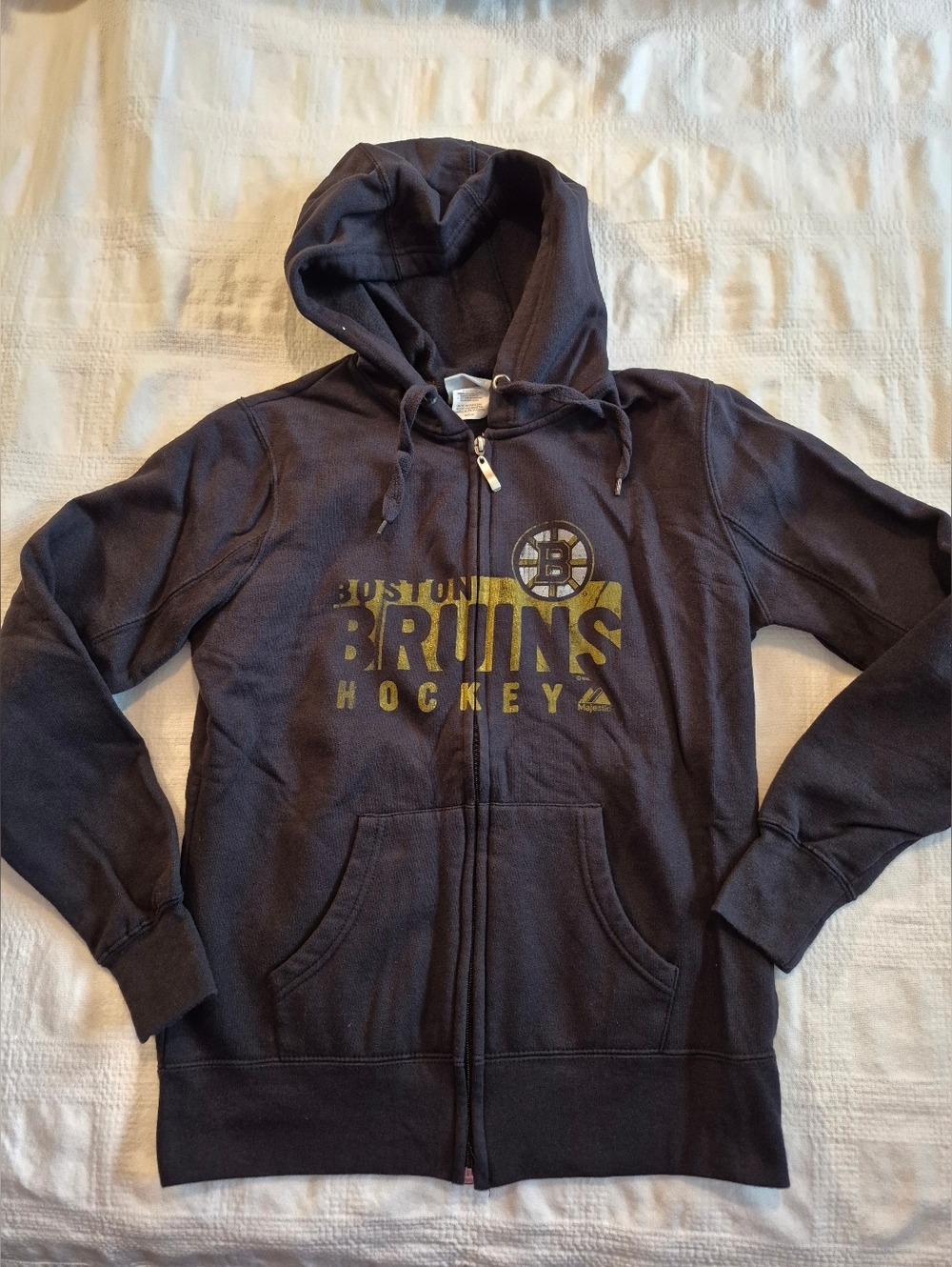 Majestic Boston Bruins women's size Small long sleeve black zip up VGUC
